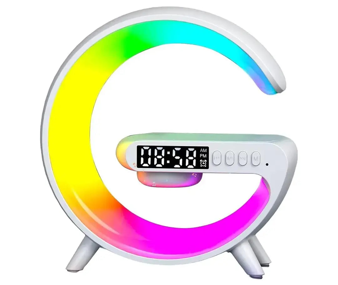 شاحن ذكي 4في1: لاسلكي + إضاءة RGB + سماعة بلوتوث