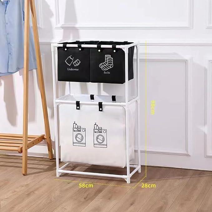 منظّم غسيل وتخزين بثلاثة مستويات – لترتيب أنيق وحياة أسهل