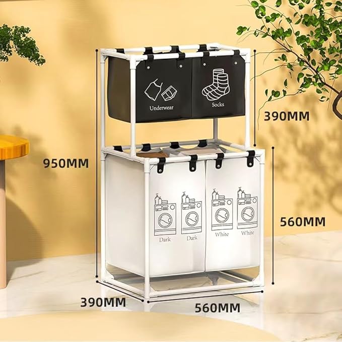 منظّم غسيل وتخزين بثلاثة مستويات – لترتيب أنيق وحياة أسهل