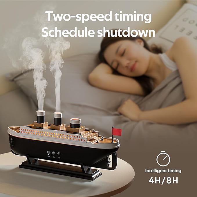 🚢 مرطّب الهواء الفاخر على شكل سفينة Titanic – أجواء ساحرة في كل زاوية