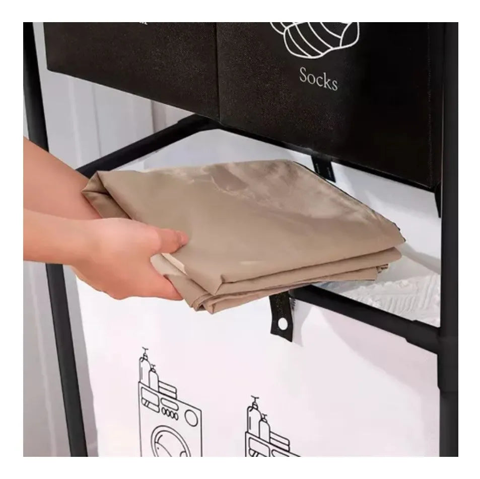 منظّم غسيل وتخزين بثلاثة مستويات – لترتيب أنيق وحياة أسهل